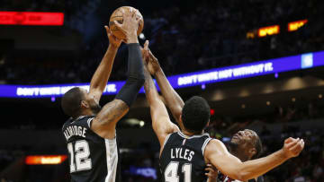 San Antonio Spurs LaMarcus Aldridge Trey Lyles (Photo by Michael Reaves/Getty Images)