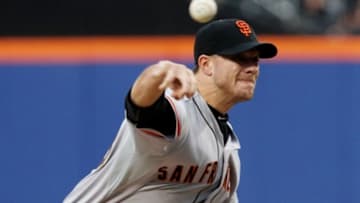 Jake Peavy will take the mound for the San Francisco Giants in Friday's series opener against the New York Mets.
Noah K. Murray-USA TODAY Sports