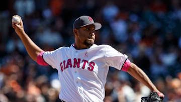 Albert Suarez is starting or the San Francisco Giants on Wednesday. It's his first career Major League start. Jason O. Wilson/Getty Images.