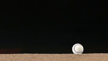 WASHINGTON, DC - AUGUST 21: A detailed view of a baseball on the pitching mound before the Philadelphia Phillies play the Washington Nationals at Nationals Park on August 21, 2018 in Washington, DC. (Photo by Patrick Smith/Getty Images)