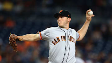 SAN DIEGO, CA - APRIL 13: Ty Blach #50 of the San Francisco Giants pitches during the first inning of a game against the San Diego Padres at PETCO Park on April 13, 2018 in San Diego, California. (Photo by Sean M. Haffey/Getty Images)