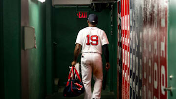 BOSTON, MA - SEPTEMBER 24: Jackie Bradley Jr. #19 of the Boston Red Sox exits the tunnel after a game against the Baltimore Orioles on September 24, 2020 at Fenway Park in Boston, Massachusetts. The 2020 season had been postponed since March due to the COVID-19 pandemic. (Photo by Billie Weiss/Boston Red Sox/Getty Images)