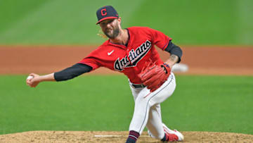 CLEVELAND, OHIO - SEPTEMBER 29: Relief pitcher Adam Cimber #90 of the Cleveland Indians pitches during the seventh inning against the New York Yankees during Game One of the American League Wild Card Series at Progressive Field on September 29, 2020 in Cleveland, Ohio. The Yankees defeated the Indians 12-3. (Photo by Jason Miller/Getty Images)