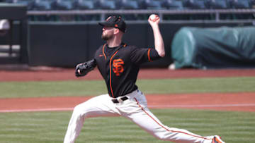 SCOTTSDALE, ARIZONA - MARCH 04: Alex Wood #57 of the San Francisco Giants delivers during the first inning of a spring training game against the Chicago White Sox at Scottsdale Stadium on March 04, 2021 in Scottsdale, Arizona. (Photo by Carmen Mandato/Getty Images)