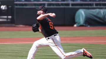SCOTTSDALE, ARIZONA - MARCH 04: Alex Wood #57 of the SF Giants delivers during the first inning of a spring training game against the Chicago White Sox at Scottsdale Stadium on March 04, 2021 in Scottsdale, Arizona. (Photo by Carmen Mandato/Getty Images)
