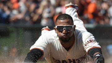 SAN FRANCISCO, CA - JUNE 11: Eduardo Nunez #10 of the San Francisco Giants scores against the Minnesota Twins in the bottom of the seventh inning at AT&T Park on June 11, 2017 in San Francisco, California. (Photo by Thearon W. Henderson/Getty Images)
