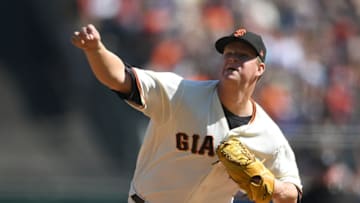 SAN FRANCISCO, CA - SEPTEMBER 30: Matt Cain #18 of the San Francisco Giants pitches against the San Diego Padres in the top of the first inning at AT&T Park on September 30, 2017 in San Francisco, California. (Photo by Thearon W. Henderson/Getty Images)