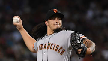 PHOENIX, AZ - JUNE 30: Dereck Rodriguez #57 of the San Francisco Giants delivers a first inning pitch against the Arizona Diamondbacks at Chase Field on June 30, 2018 in Phoenix, Arizona. (Photo by Norm Hall/Getty Images)