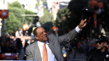 SAN FRANCISCO - NOVEMBER 03: Willie Mays waves to the crowd during the San Francisco Giants victory parade on November 3, 2010 in San Francisco, California. (Photo by Ezra Shaw/Getty Images)