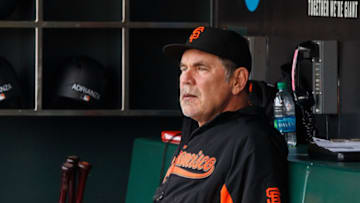 SAN FRANCISCO, CA - AUGUST 21: Bruce Bochy #15 of the San Francisco Giants sits in the dugout before the game against the New York Mets at AT&T Park on August 21, 2016 in San Francisco, California. The New York Mets defeated the San Francisco Giants 2-0. (Photo by Jason O. Watson/Getty Images)