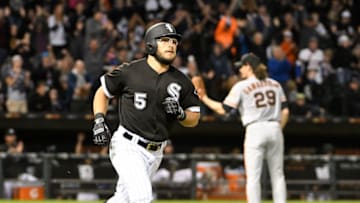 CHICAGO, IL - SEPTEMBER 09: Yolmer Sanchez #5 of the Chicago White Sox runs the bases after hitting a three-run homer against the San Francisco Giants during the fourth inning on September 9, 2017 at Guaranteed Rate Field in Chicago, Illinois. (Photo by David Banks/Getty Images)