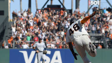 SAN FRANCISCO, CA - OCTOBER 01: Pablo Sandoval #48 of the San Francisco Giants celebrates as he trots around the bases after hitting a walk-off solo home run to defeat the San Diego Padres 5-4 at AT&T Park on October 1, 2017 in San Francisco, California. (Photo by Thearon W. Henderson/Getty Images)