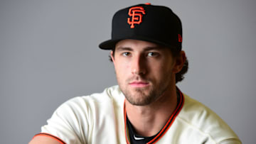 SCOTTSDALE, AZ - FEBRUARY 20: Steven Duggar #78 of the San Francisco Giants poses for a portrait during a MLB photo day at Scottsdale Stadium on February 20, 2017 in Scottsdale, Arizona. (Photo by Jennifer Stewart/Getty Images)