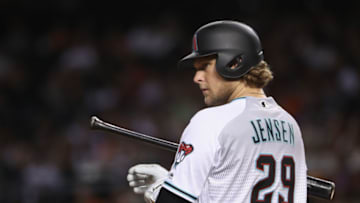 PHOENIX, AZ - SEPTEMBER 09: Kyle Jensen #29 of the Arizona Diamondbacks on deck during the MLB game against the San Francisco Giants at Chase Field on September 9, 2016 in Phoenix, Arizona. (Photo by Christian Petersen/Getty Images)
