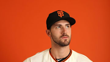 SCOTTSDALE, AZ - FEBRUARY 20: Steven Duggar #78 of the San Francisco Giants poses on photo day during MLB Spring Training at Scottsdale Stadium on February 20, 2018 in Scottsdale, Arizona. (Photo by Patrick Smith/Getty Images)