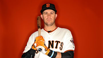 SCOTTSDALE, AZ - FEBRUARY 20: Evan Longoria #10 of the San Francisco Giants poses on photo day during MLB Spring Training at Scottsdale Stadium on February 20, 2018 in Scottsdale, Arizona. (Photo by Patrick Smith/Getty Images)