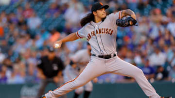 DENVER, CO - SEPTEMBER 4: Starting pitcher Dereck Rodriguez #57 of the San Francisco Giants delivers to home plate during the first inning against the Colorado Rockies at Coors Field on September 4, 2018 in Denver, Colorado. (Photo by Justin Edmonds/Getty Images)