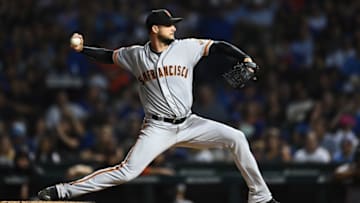 CHICAGO, ILLINOIS - AUGUST 20: Tyler Beede #38 of the San Francisco Giants throws a pitch during the fourth inning against the Chicago Cubs at Wrigley Field on August 20, 2019 in Chicago, Illinois. (Photo by Stacy Revere/Getty Images)