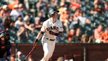 Giants outfielder Mike Yastrzemski. (Photo by Ezra Shaw/Getty Images)