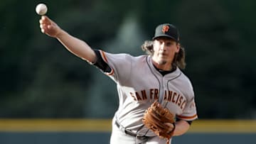 DENVER, CO - JUNE 16: Starting pitcher Jeff Samardzija #29 of the San Francisco Giants throws in the first inning against the Colorado Rockies at Coors Field on June 16, 2017 in Denver, Colorado. (Photo by Matthew Stockman/Getty Images)