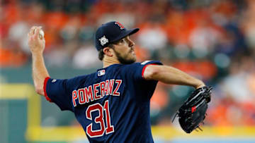HOUSTON, TX - OCTOBER 06: Drew Pomeranz #31 of the Boston Red Sox throws a pitch in the first inning against the Houston Astros during game two of the American League Division Series at Minute Maid Park on October 6, 2017 in Houston, Texas. (Photo by Bob Levey/Getty Images)
