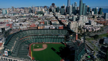 SF Giants empty Oracle Park. (Photo by Justin Sullivan/Getty Images)