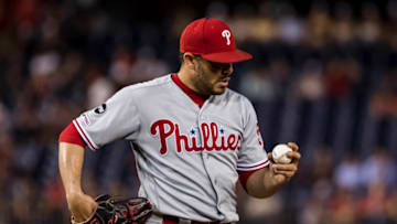 The SF Giants have signed former Philadelphia Phillies relief pitcher Jose Alvarez (52). (Scott Taetsch-USA TODAY Sports)