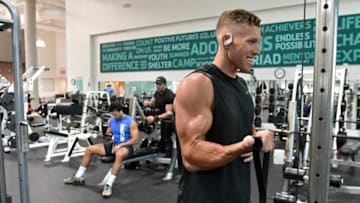 Vaun Brown continues his workouts while back in Sarasota. Brown, 21, attends Florida Southern College studying business. He also is a centerfielder on their baseball team. Save Our Y the Berlin Branch Y in Sarasota (at this time) will remain open with regular hours of operation. They are following the best CDC guidelines practices of cleanliness recommendations. They are constantly monitoring the situation and will continue to adapt their operations based on the best health interests for all. Photographed on Thursday March 20, 2020.
Sarasota Berlin Branch Y Is Open As Of Now