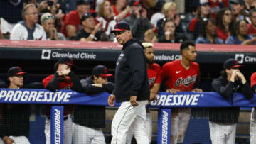 Manager Terry Francona #77 of the Cleveland Indians (Photo by Ron Schwane/Getty Images)