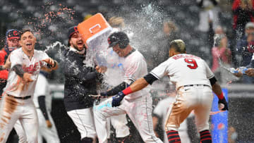 Jordan Luplow #8 of the Cleveland Indians (Photo by Jason Miller/Getty Images)