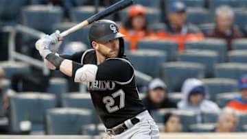 Trevor Story #27 of the Colorado Rockies (Photo by Jim McIsaac/Getty Images)