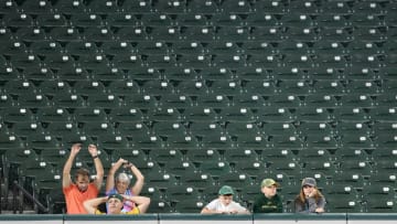 BALTIMORE, MD - SEPTEMBER 11: Fans watch the game between the Baltimore Orioles and the Oakland Athletics in the eighth inning at Oriole Park at Camden Yards on September 11, 2018 in Baltimore, Maryland. (Photo by Greg Fiume/Getty Images)