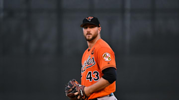 TAMPA, FL - MARCH 12: Mike Wright Jr. #43 of the Baltimore Orioles pitches before the third inning during the spring training game against the New York Yankees at Steinbrenner Field on March 12, 2019 in Tampa, Florida. (Photo by Mark Brown/Getty Images)