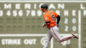FORT MYERS, FLORIDA - FEBRUARY 27: Chance Sisco #15 of the Baltimore Orioles rounds the bases after hitting a two-run home run in the second inning against the Boston Red Sox during the Grapefruit League spring training game at JetBlue Park at Fenway South on February 27, 2019 in Fort Myers, Florida. (Photo by Michael Reaves/Getty Images)