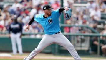 LAKE BUENA VISTA, FLORIDA - MARCH 03: Dan Straily #58 of the Miami Marlins pitches in the first inning against the Atlanta Braves during the Grapefruit League spring training game at Champion Stadium on March 03, 2019 in Lake Buena Vista, Florida. (Photo by Dylan Buell/Getty Images)