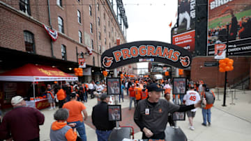 BALTIMORE, MARYLAND - APRIL 04: A vendor sells programs before the start of the Baltimore Orioles and New York Yankees game at Oriole Park at Camden Yards on April 04, 2019 in Baltimore, Maryland. (Photo by Rob Carr/Getty Images)