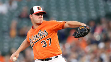 BALTIMORE, MARYLAND - APRIL 06: Starting pitcher Dylan Bundy #37 of the Baltimore Orioles throws to a New York Yankees batter in the first inning at Oriole Park at Camden Yards on April 06, 2019 in Baltimore, Maryland. (Photo by Rob Carr/Getty Images)