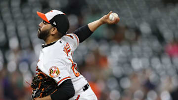 BALTIMORE, MARYLAND - APRIL 23: Pitcher Gabriel Ynoa #64 of the Baltimore Orioles pitches against the Chicago White Sox at Oriole Park at Camden Yards on April 23, 2019 in Baltimore, Maryland. (Photo by Patrick Smith/Getty Images)
