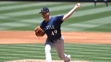 ANAHEIM, CA - JUNE 09: Wade LeBlanc #49 of the Seattle Mariners pitches in the second inning of the game against the Los Angeles Angels of Anaheim at Angel Stadium of Anaheim on June 9, 2019 in Anaheim, California. (Photo by Jayne Kamin-Oncea/Getty Images)