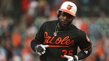 BALTIMORE, MARYLAND - MAY 31: Dwight Smith Jr. #35 of the Baltimore Orioles rounds the bases after hitting a grand slam home run against the San Francisco Giants during the first inning at Oriole Park at Camden Yards on May 31, 2019 in Baltimore, Maryland. (Photo by Patrick Smith/Getty Images)