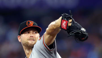 TORONTO, ON - AUGUST 17: Austin Voth #51 of the Baltimore Orioles delivers a pitch in the third inning against the Toronto Blue Jays at Rogers Centre on August 17, 2022 in Toronto, Ontario, Canada. (Photo by Vaughn Ridley/Getty Images)