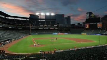 BALTIMORE, MD - JULY 09: A view of Oriole Park at Camden Yards during an Baltimore Orioles Intrasquad game on July 9, 2020 in Baltimore, Maryland. (Photo by G Fiume/Getty Images)