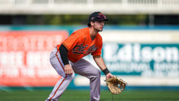 Terrin Vavra #83 of the Baltimore Orioles. (Photo by Brace Hemmelgarn/Minnesota Twins/Getty Images)