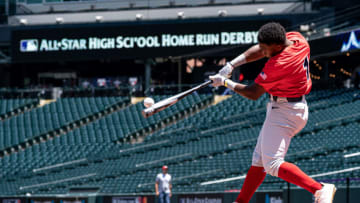 Termarr Johnson participates in the Major League Baseball All-Star High School Home Run Derby. (Photo by Matt Dirksen/Colorado Rockies/Getty Images)