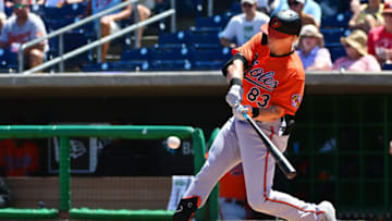 Kyle Stowers #83 of the Baltimore Orioles. (Photo by Julio Aguilar/Getty Images)