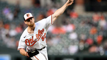 Bruce Zimmermann #50 of the Baltimore Orioles. (Photo by G Fiume/Getty Images)