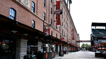 BALTIMORE, MD - APRIL 29: Eutaw Street is seen empty as the Baltimore Orioles play the Chicago White Sox at an empty Oriole Park at Camden Yards on April 29, 2015 in Baltimore, Maryland. Due to unrest in relation to the arrest and death of Freddie Gray, the two teams played in a stadium closed to the public. Gray, 25, was arrested for possessing a switch blade knife April 12 outside the Gilmor Houses housing project on Baltimore's west side. According to his attorney, Gray died a week later in the hospital from a severe spinal cord injury he received while in police custody. (Photo by Patrick Smith/Getty Images)