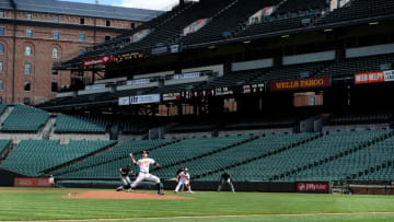 BALTIMORE, MD - APRIL 29: Ubaldo Jimenez #31 of the Baltimore Orioles pitches against the Chicago White Sox at Oriole Park at Camden Yards on April 29, 2015 in Baltimore, Maryland. The game was closed to the public due to the social unrest in Baltimore. (Photo by G Fiume/Getty Images)