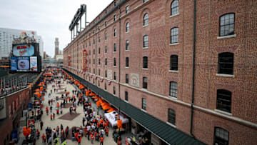 BALTIMORE, MD - APRIL 03: Fans enter the ballpark before the Toronto Blue Jays play the Baltimore Orioles during their Opening Day game at Oriole Park at Camden Yards on April 3, 2017 in Baltimore, Maryland (Photo by Patrick Smith/Getty Images)