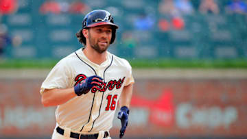ATLANTA, GA - JUNE 03: Charlie Culberson #16 of the Atlanta Braves rounds the bases after walk off home run in the ninth inning against the Washington Nationals at SunTrust Park on June 3, 2018 in Atlanta, Georgia. (Photo by Daniel Shirey/Getty Images)